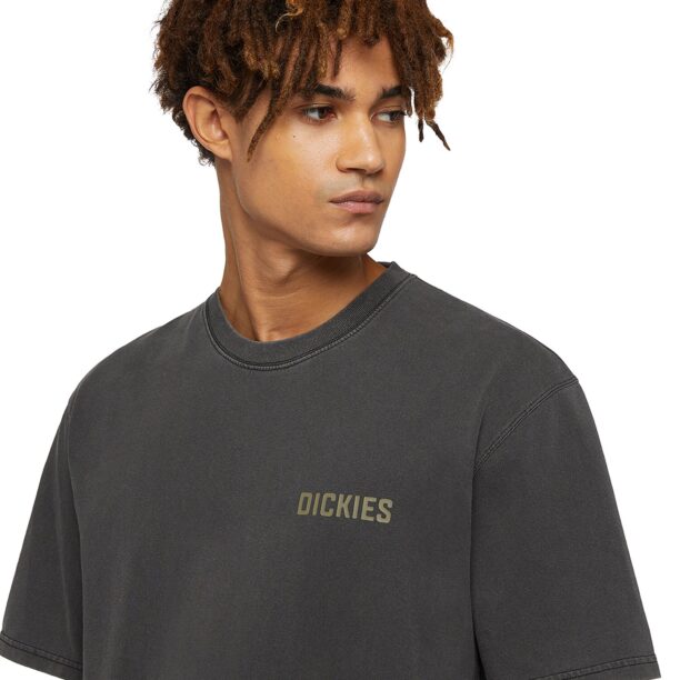 Original DICKIES Tricou 'HIGH FLYING WORKWEAR'  maro / negru