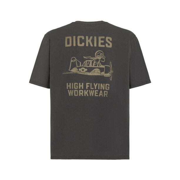 DICKIES Tricou 'HIGH FLYING WORKWEAR'  maro / negru