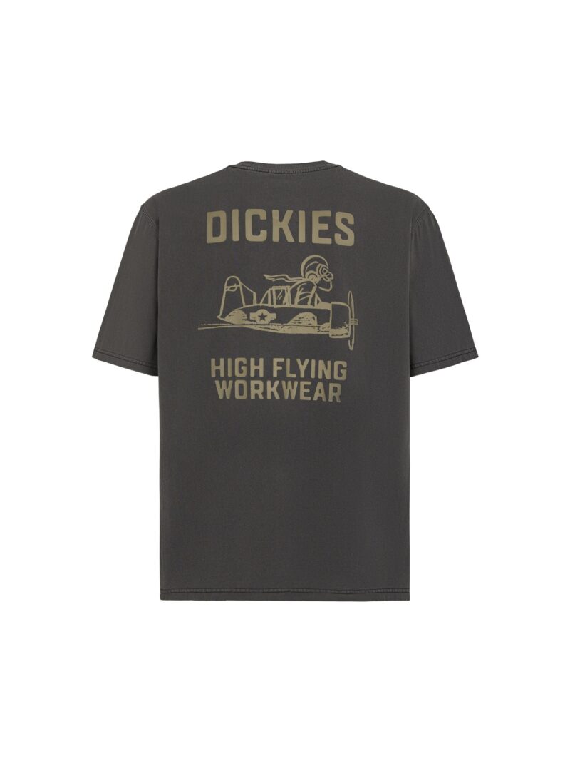 DICKIES Tricou 'HIGH FLYING WORKWEAR'  maro / negru