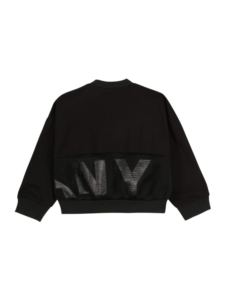 DKNY Geacă tricotată  negru / argintiu