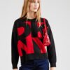 DKNY Pulover  roșu / negru