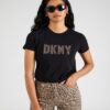 DKNY Tricou  bronz / negru