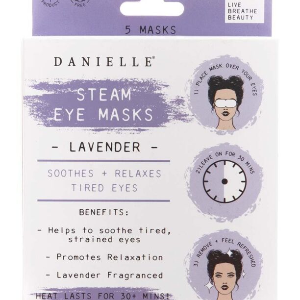 Danielle Beauty plasturi pentru ochi Lavender Steam Eye Mask 5-pack