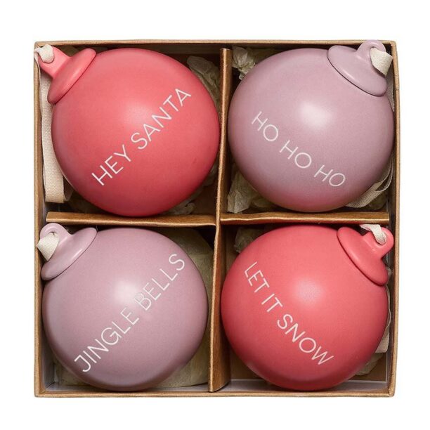 Design Letters set de globuri de crăciun XMAS Stories Ball 4-pack