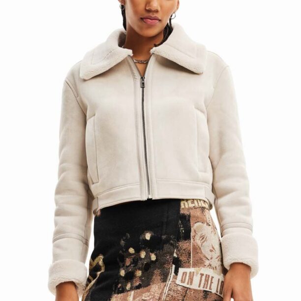 Desigual geaca 23WWEW05 WOMAN WOVEN PU COAT femei