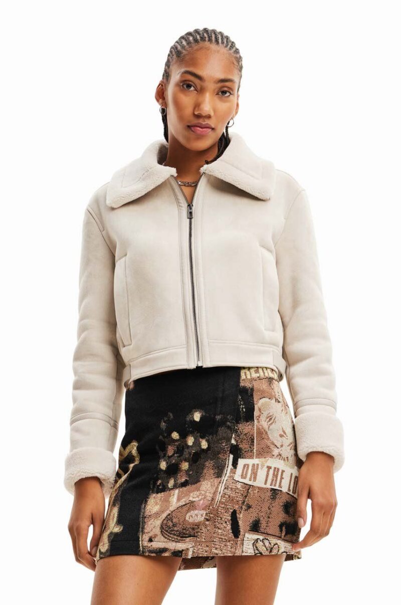 Desigual geaca 23WWEW05 WOMAN WOVEN PU COAT femei