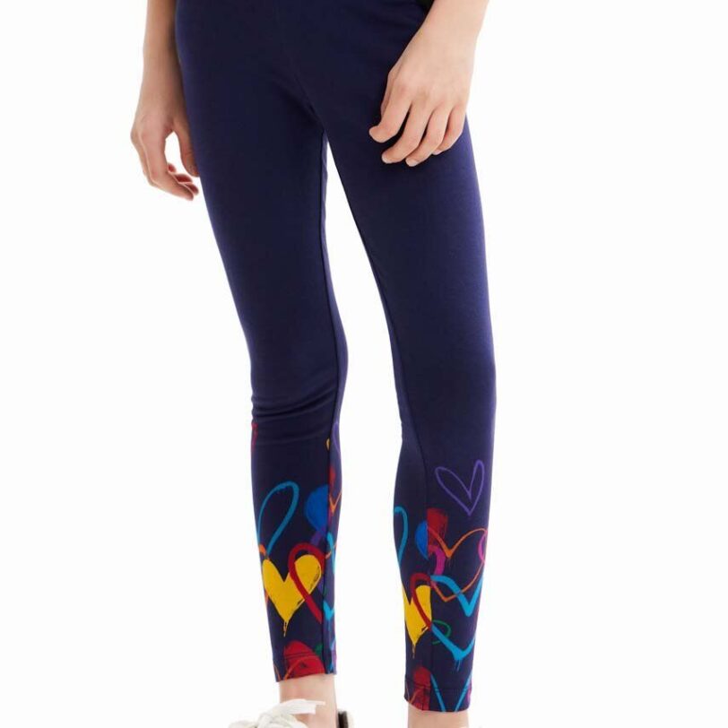 Desigual leggins copii culoarea albastru marin