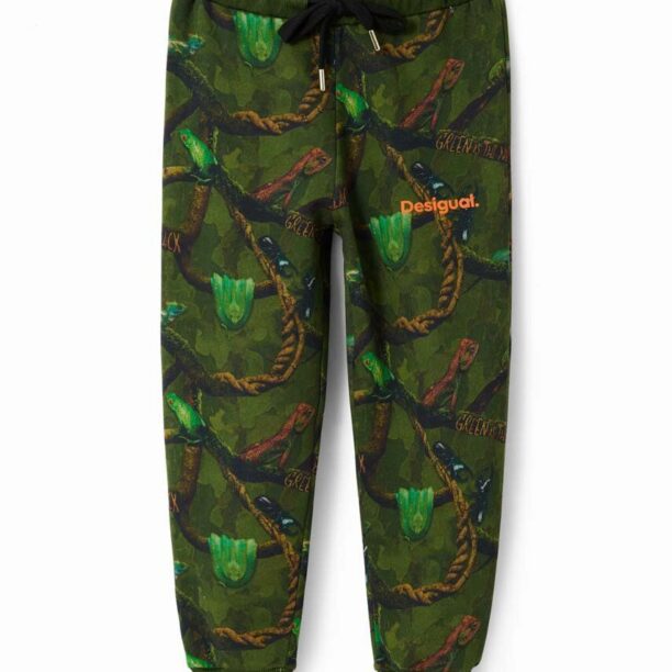 Desigual pantaloni de trening pentru copii culoarea verde