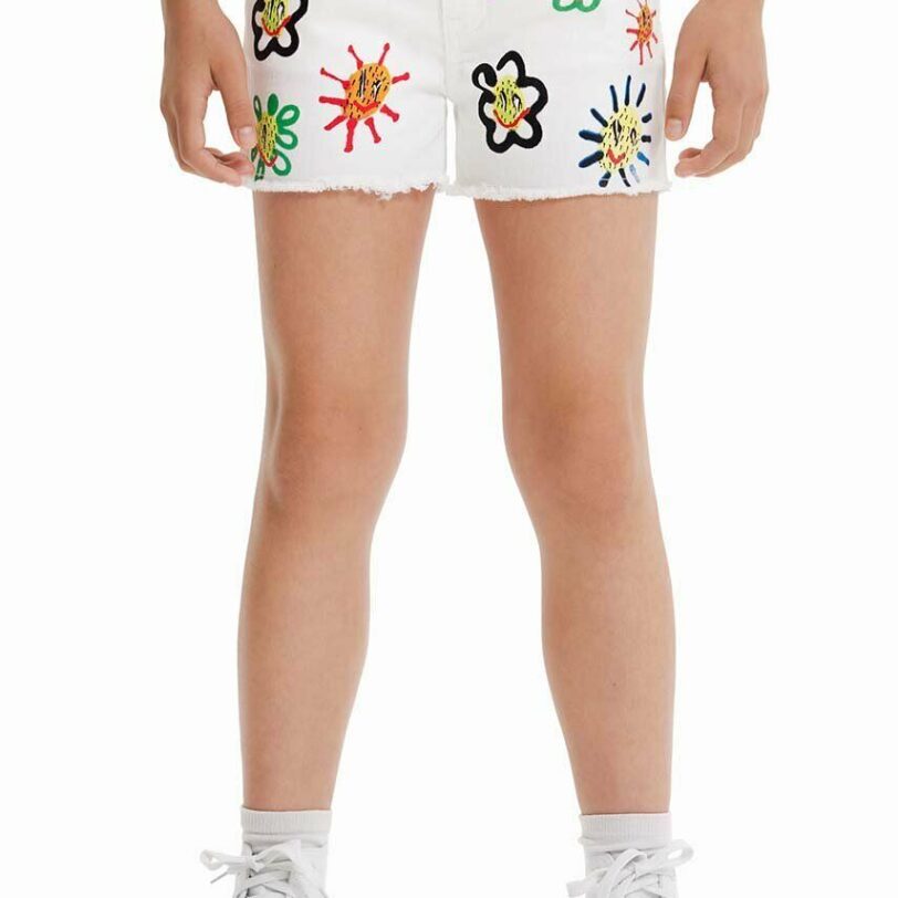 Desigual pantaloni scurti copii culoarea alb