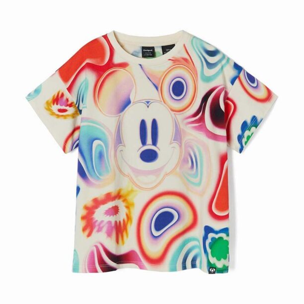 Desigual tricou de bumbac pentru copii culoarea alb