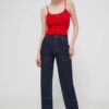 Dickies jeansi MADISON DOUBLE KNEE DENIM W femei high waist