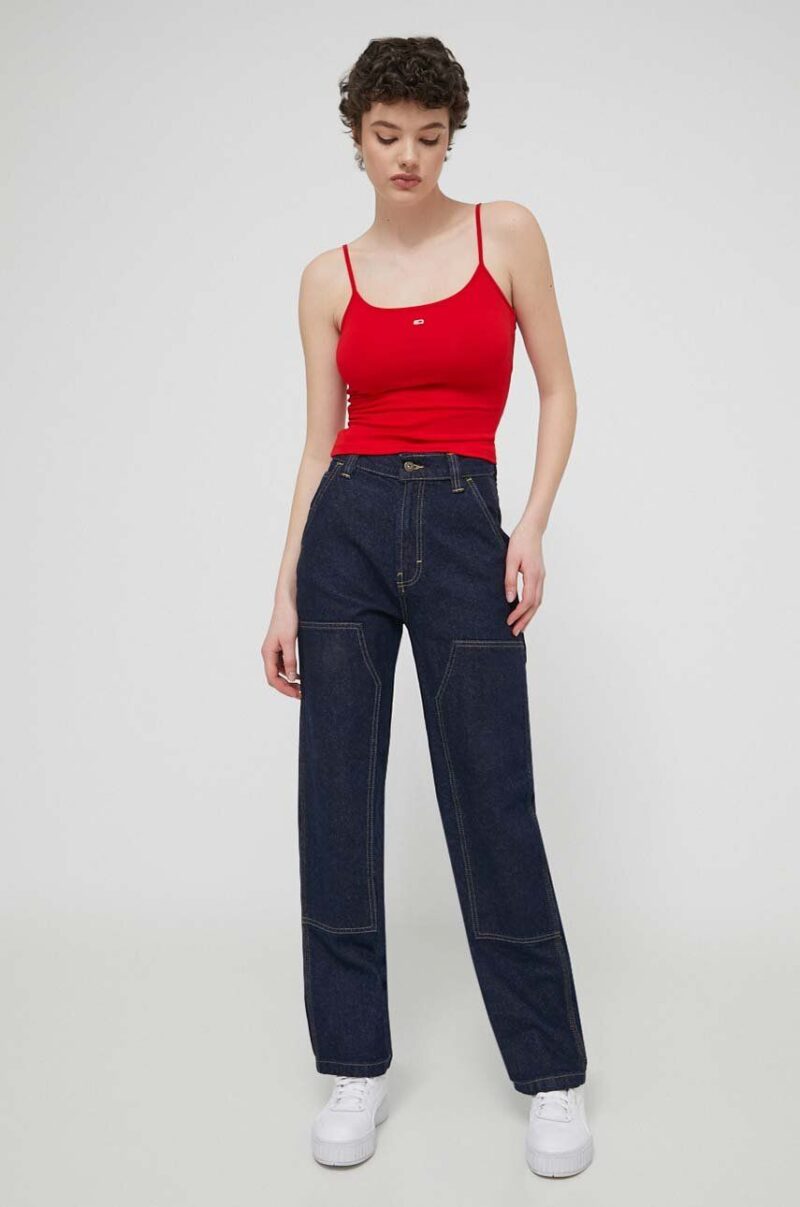 Dickies jeansi MADISON DOUBLE KNEE DENIM W femei high waist