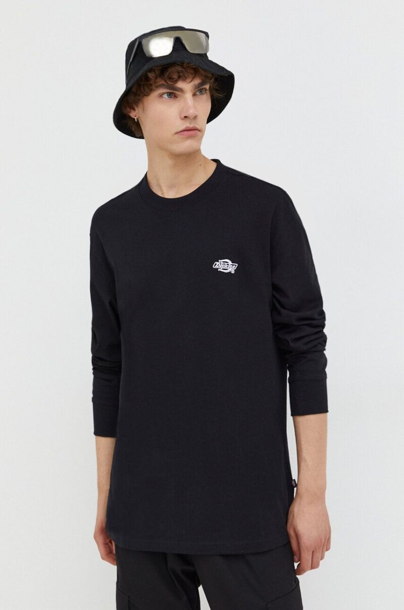 Dickies longsleeve din bumbac culoarea negru