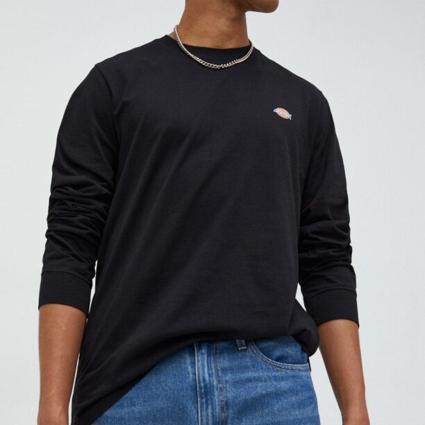 Dickies longsleeve din bumbac culoarea negru