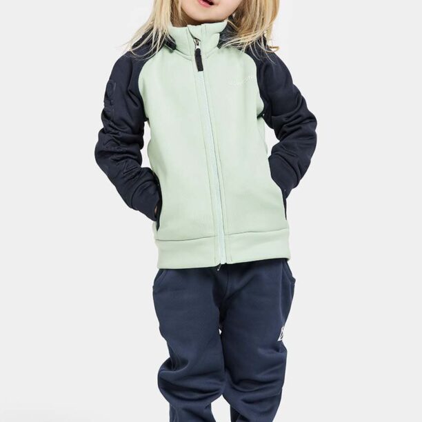 Didriksons bluza copii CORIN KIDS FULLZIP culoarea albastru marin