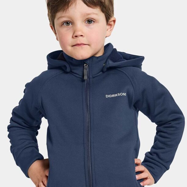 Didriksons bluza copii CORIN KIDS FULLZIP culoarea albastru marin