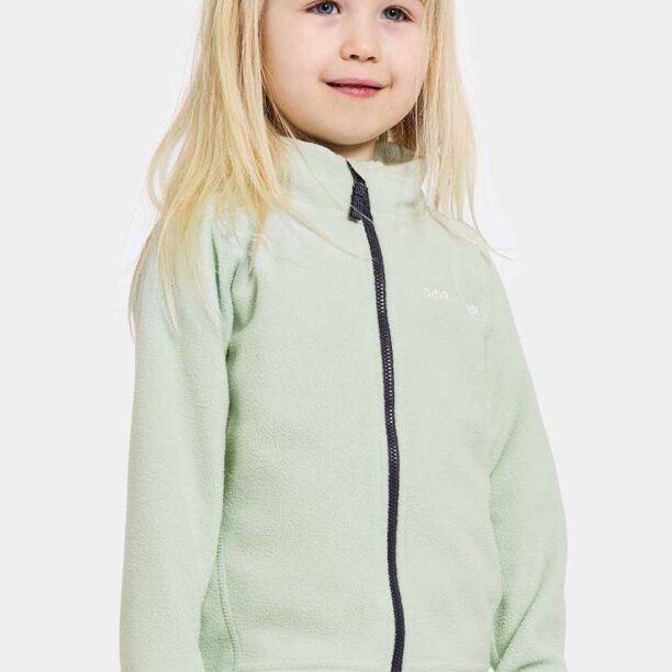 Didriksons bluza copii MONTE KIDS FULLZIP culoarea roz