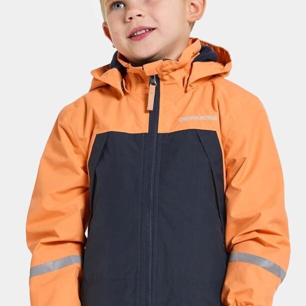 Didriksons geaca copii ENSO KIDS JACKET 5 culoarea portocaliu