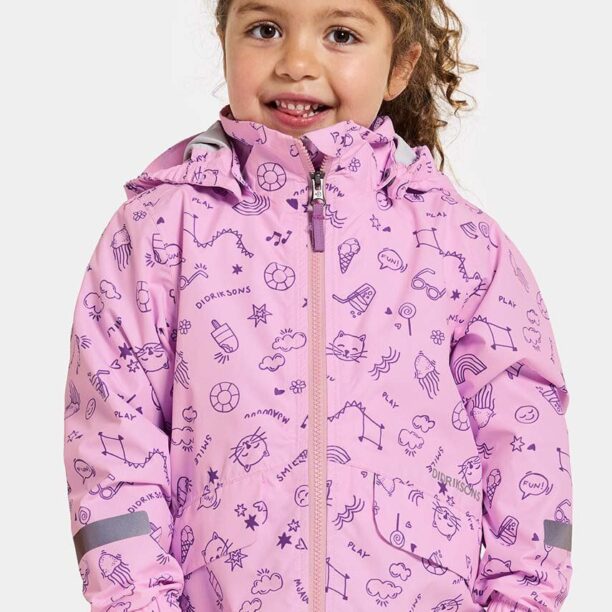 Didriksons geaca de ploaie copii NORMA KIDS PR JKT 3 culoarea violet