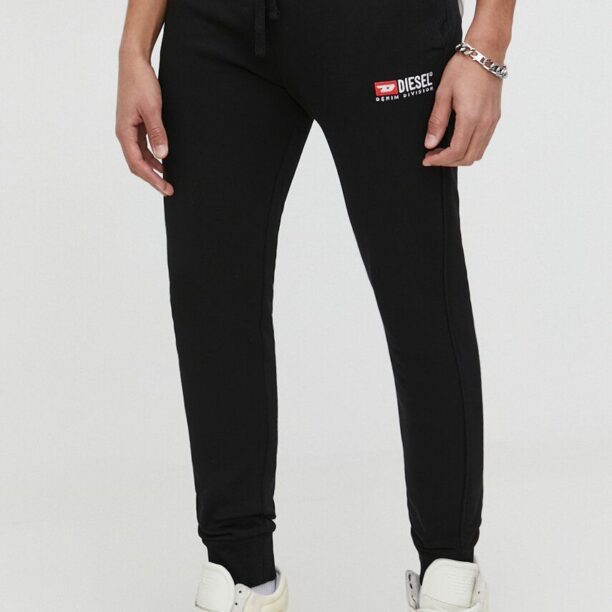 Diesel pantaloni de trening din bumbac culoarea negru