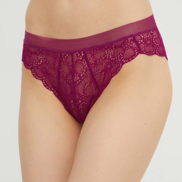 Dkny chiloti brazilieni culoarea bordo