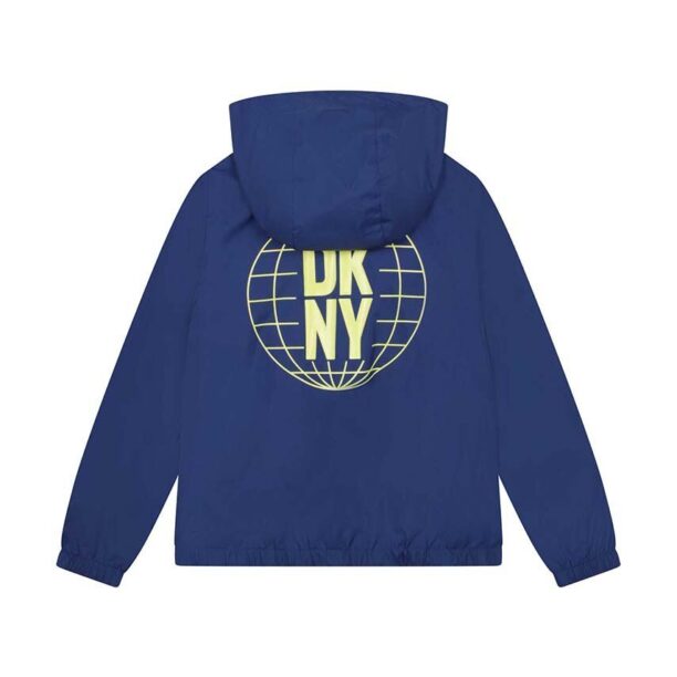 Dkny geaca reversibila pentru copii culoarea albastru marin preţ