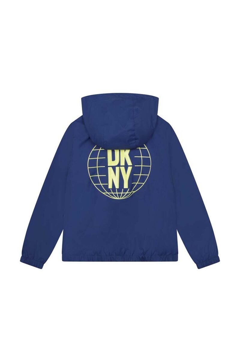 Dkny geaca reversibila pentru copii culoarea albastru marin preţ