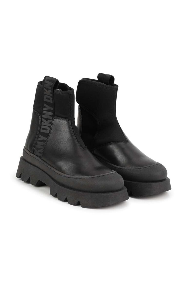 Dkny ghete din piele pentru copii culoarea negru