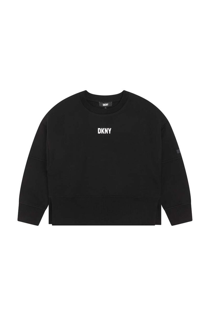 Dkny hanorac de bumbac pentru copii culoarea negru