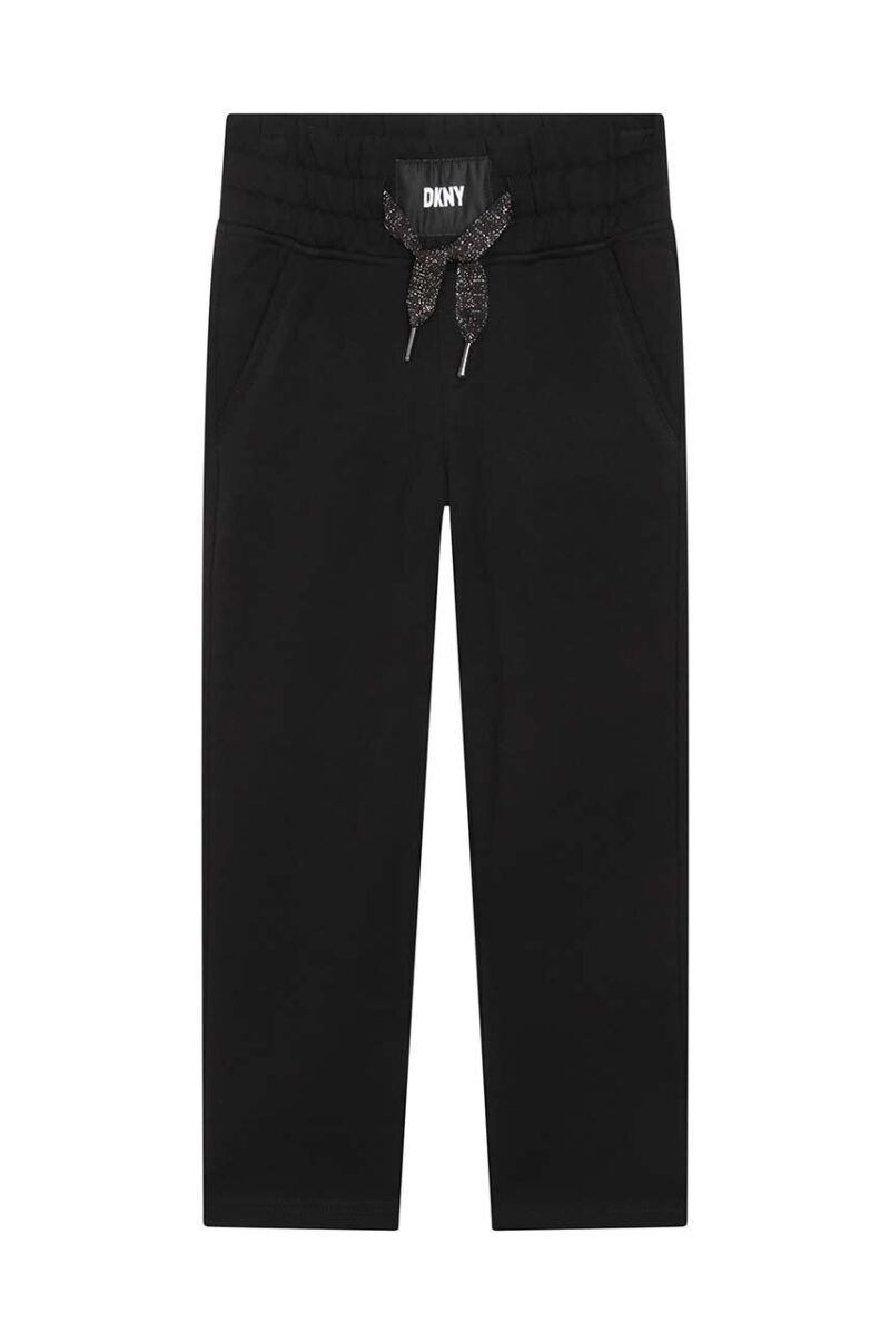 Dkny pantaloni de trening din bumbac pentru copii culoarea negru