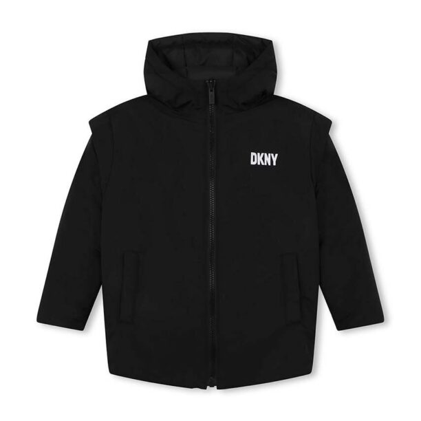 Dkny parka reversibilă culoarea negru preţ