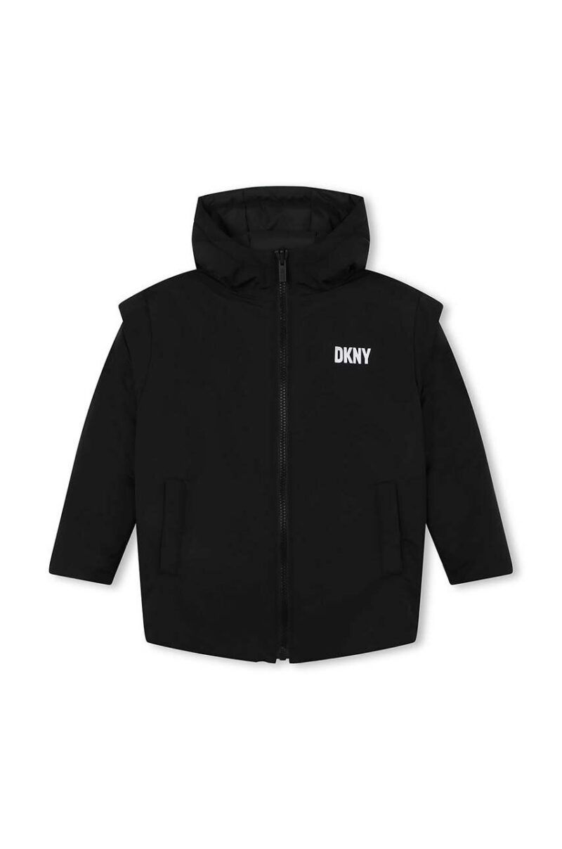 Dkny parka reversibilă culoarea negru preţ