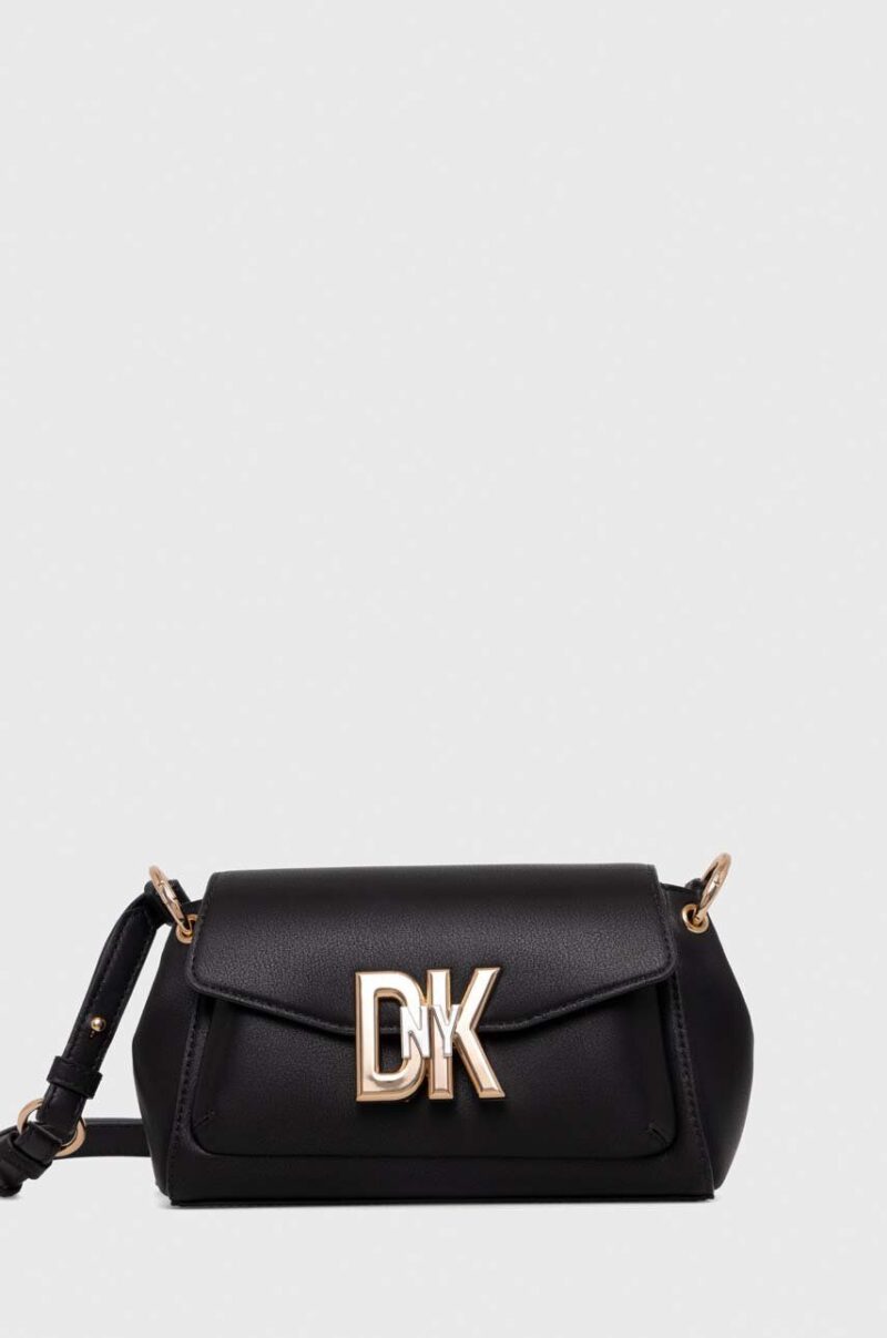 Dkny poseta de piele culoarea negru