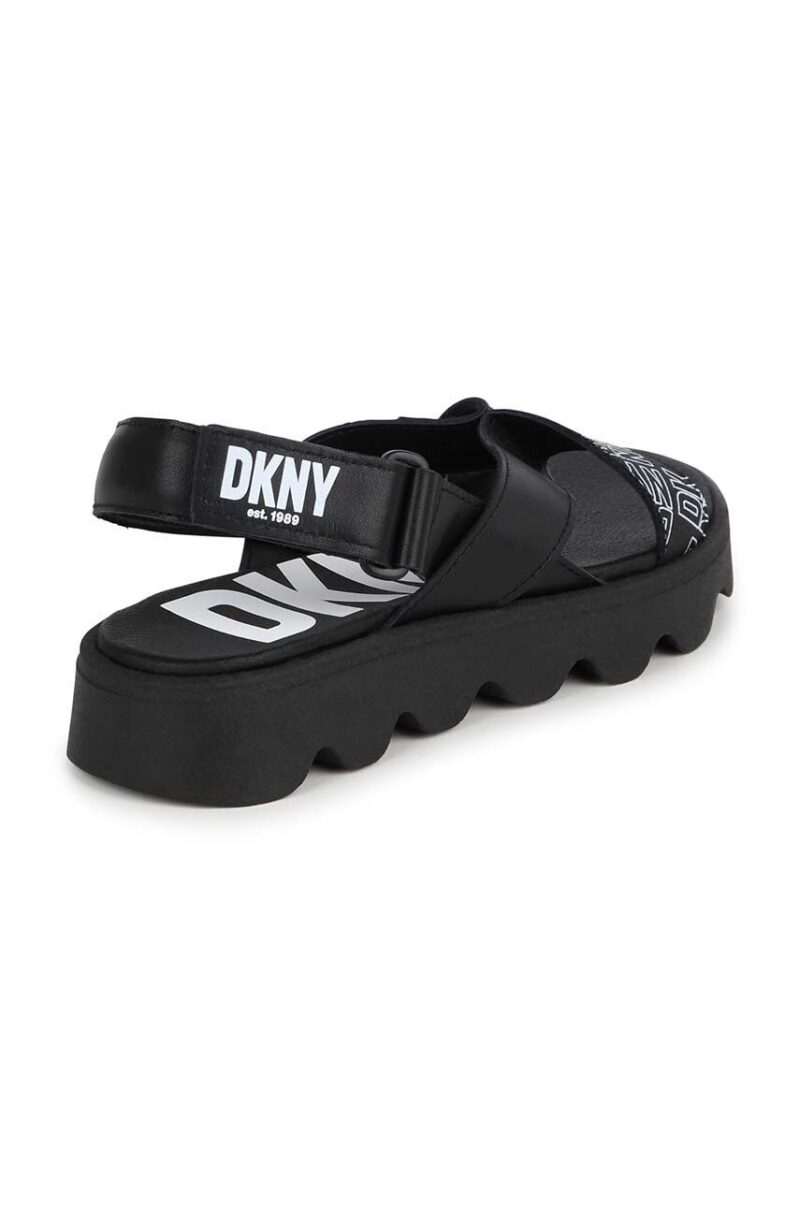 Dkny sandale din piele pentru copii culoarea negru preţ