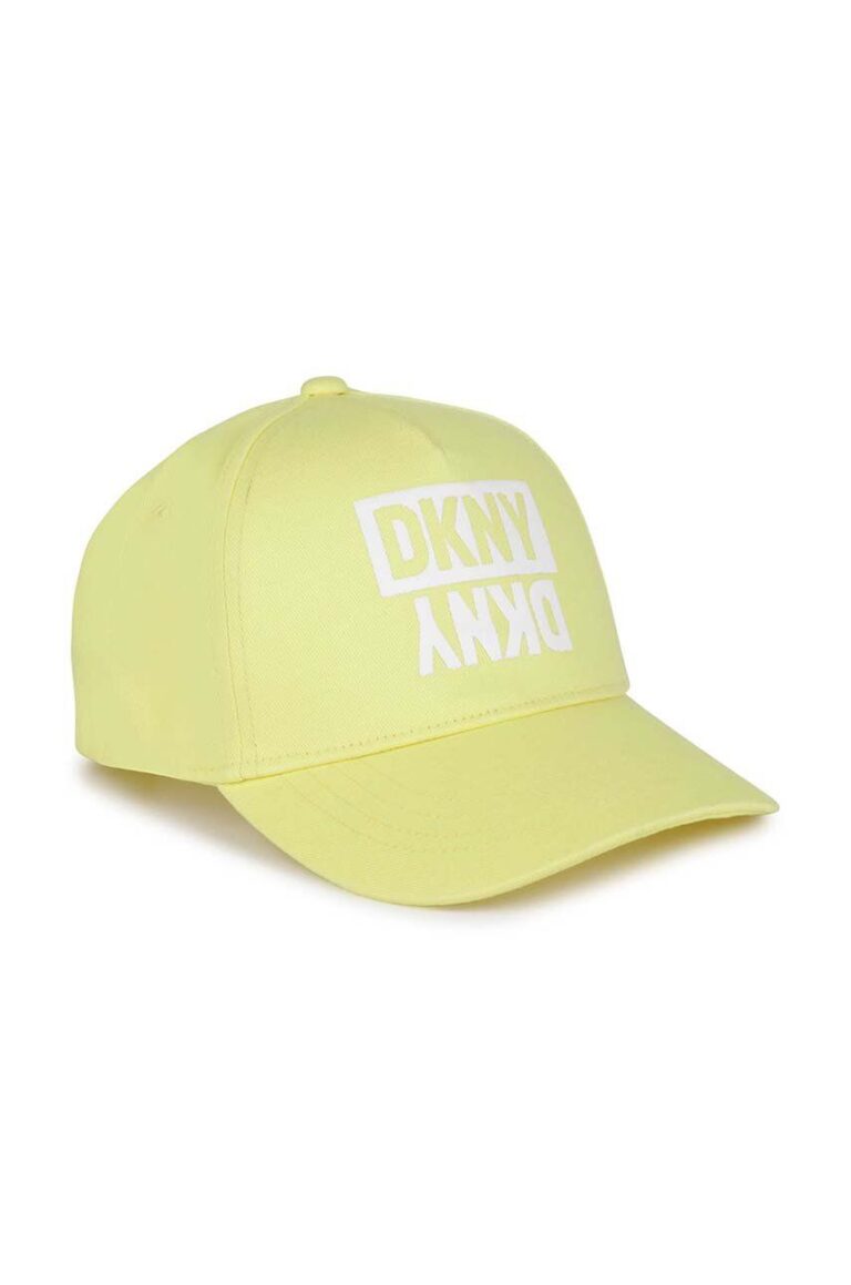 Dkny șapcă din bumbac pentru copii culoarea galben