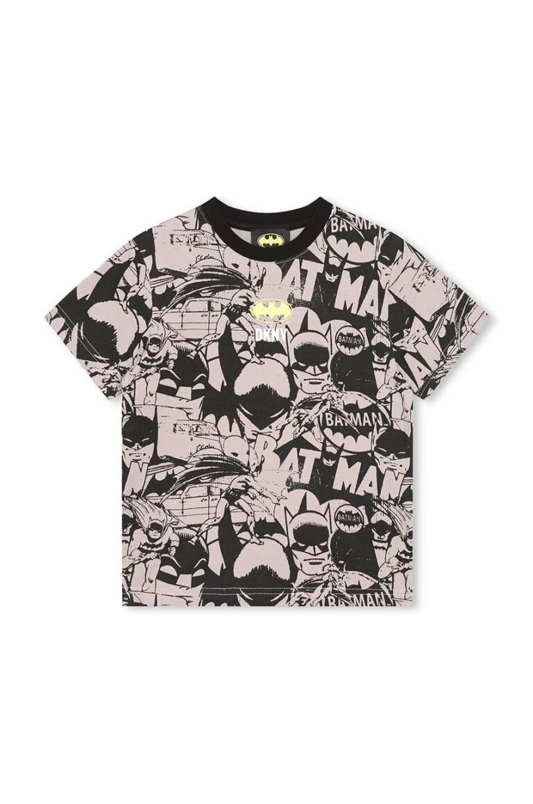 Dkny tricou de bumbac pentru copii x DC Comics culoarea negru