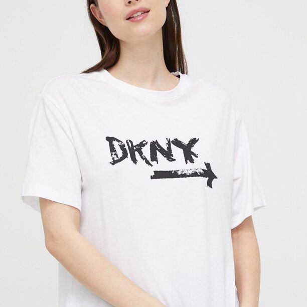 Dkny tricou de pijama culoarea alb