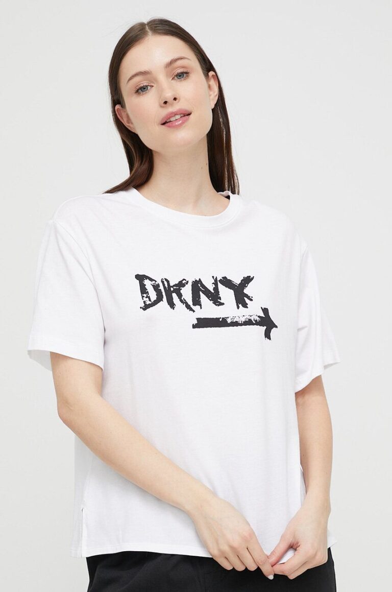 Dkny tricou de pijama culoarea alb