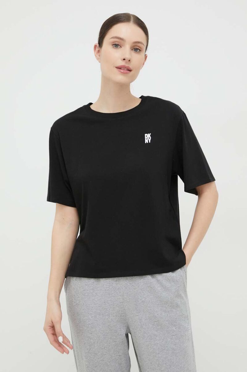 Dkny tricou de pijama culoarea negru