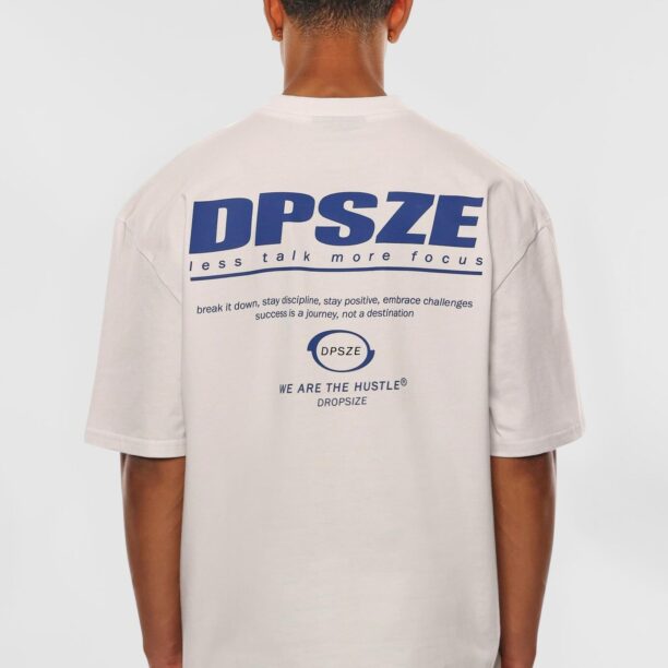 Preţ Dropsize Tricou 'Less Talk'  alb kitt / bleumarin