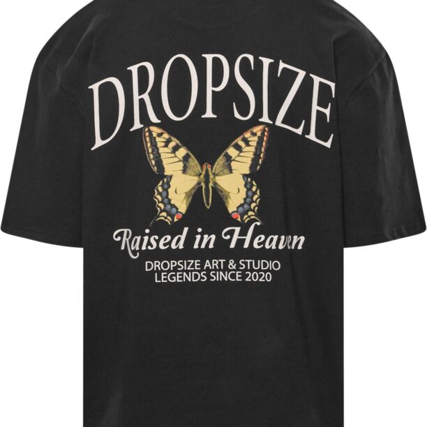 Dropsize Tricou 'Raised In Heaven'  nisipiu / negru / alb