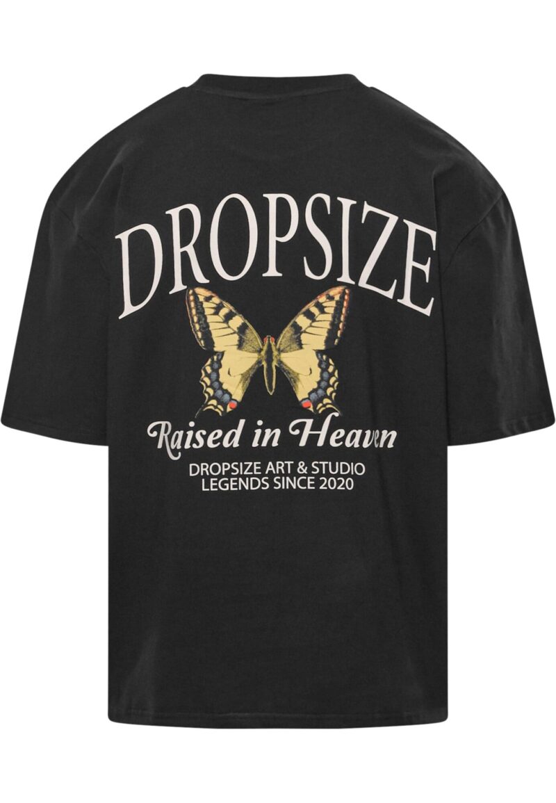 Dropsize Tricou 'Raised In Heaven'  nisipiu / negru / alb