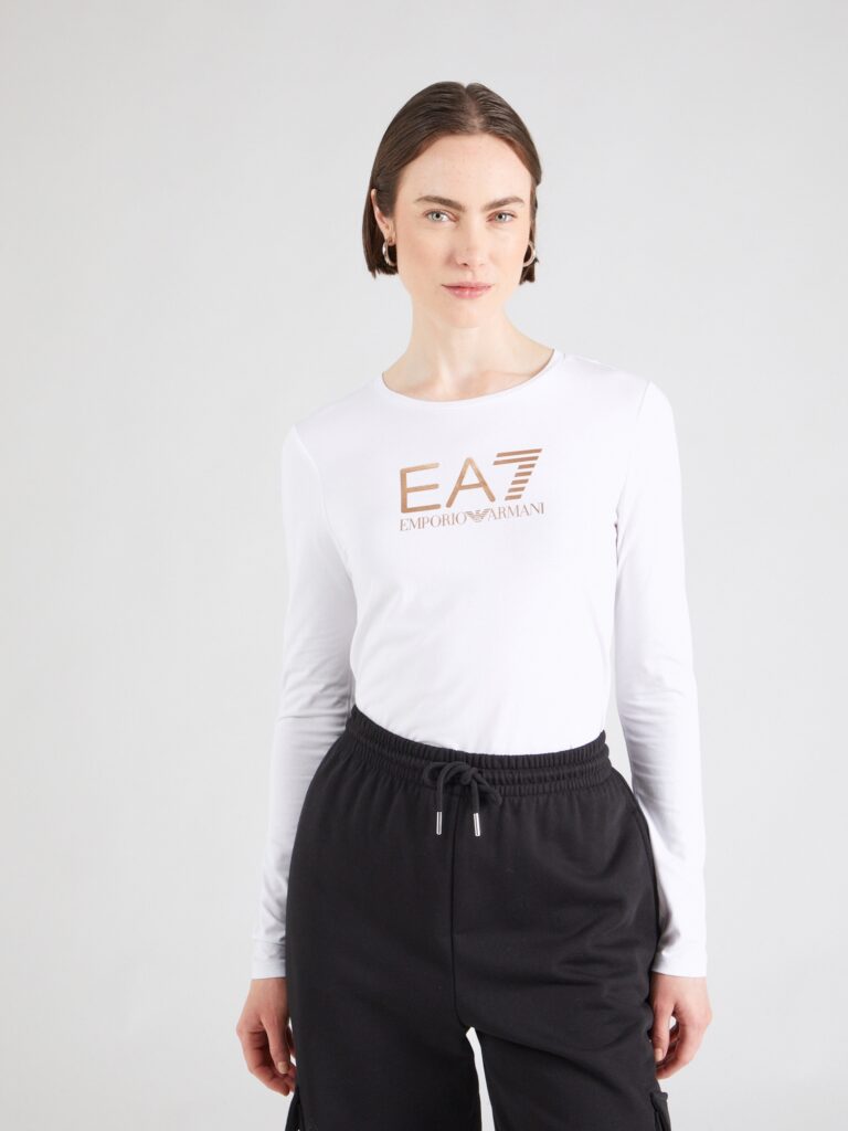 EA7 Emporio Armani Tricou  auriu / alb