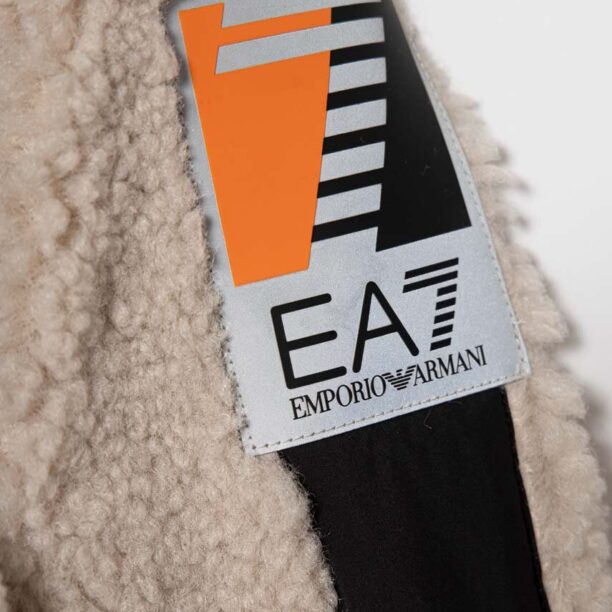 EA7 Emporio Armani geaca copii culoarea bej preţ