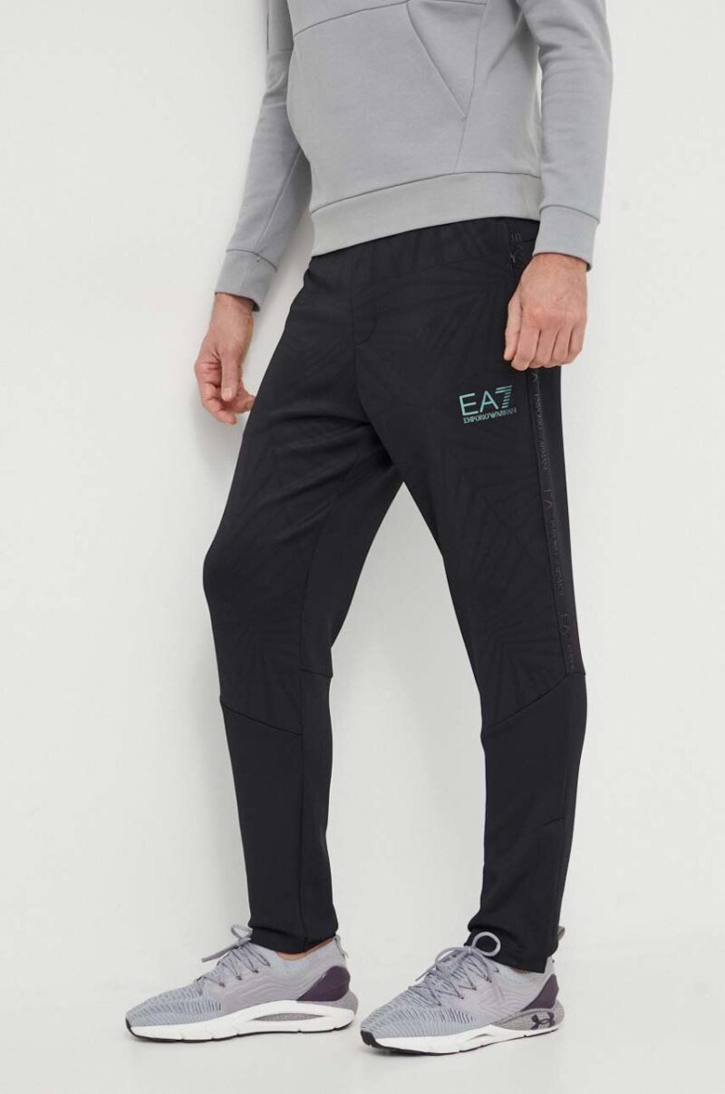 EA7 Emporio Armani pantaloni de trening culoarea negru