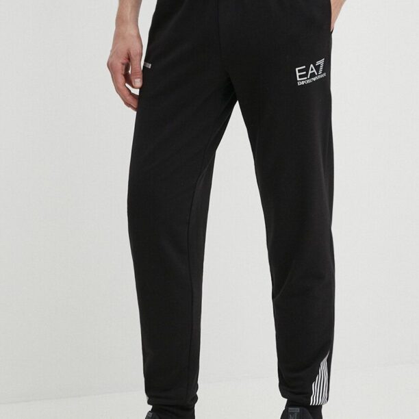 EA7 Emporio Armani pantaloni de trening culoarea negru