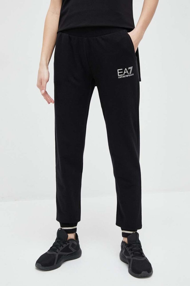 EA7 Emporio Armani pantaloni de trening culoarea negru