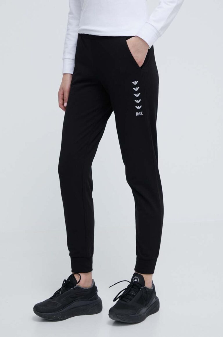 EA7 Emporio Armani pantaloni de trening culoarea negru