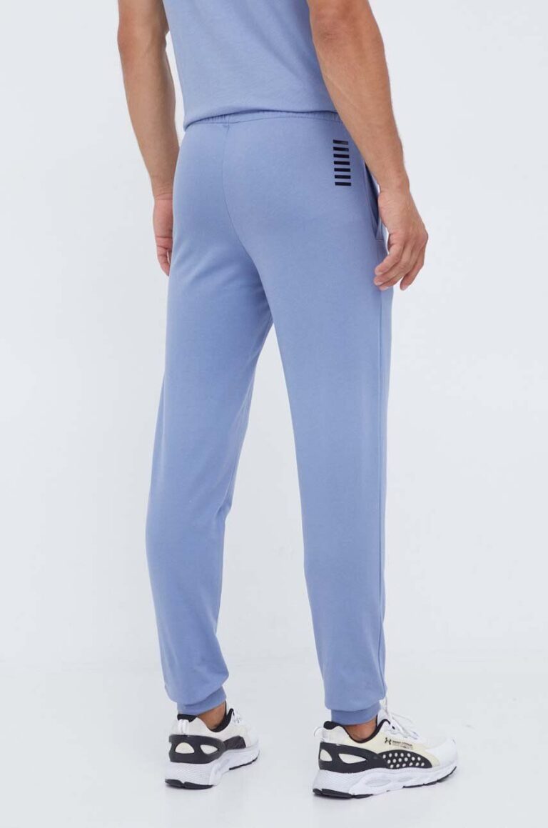 EA7 Emporio Armani pantaloni de trening din bumbac neted preţ