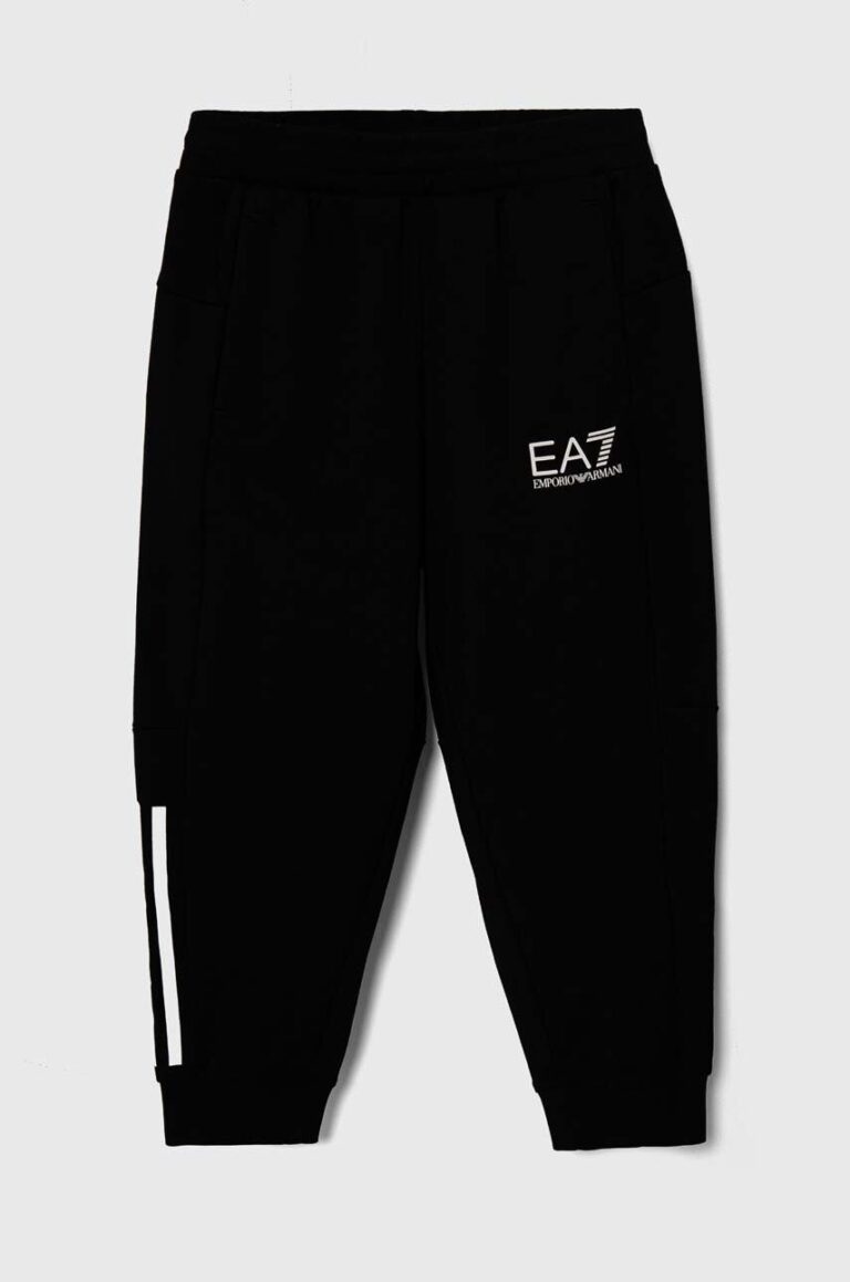 EA7 Emporio Armani pantaloni de trening pentru copii culoarea negru